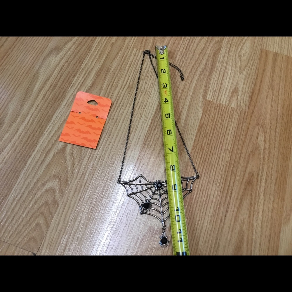 Rhinestone Spider 🕷 on Spider Web Necklace - Picture 8 of 8